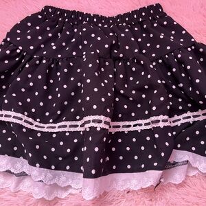Polka Dot Skirt with Lace Trim